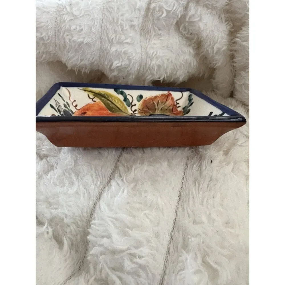 Casafina - Alentejo Terracotta - Handmade Grapes Design Rectangular Dipping Bowl
